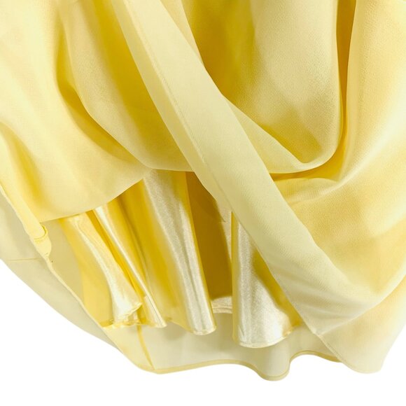 Plus size blouse and skirt set chiffon soft canary yellow SZ 14 top 16 skirt - Picture 10 of 16